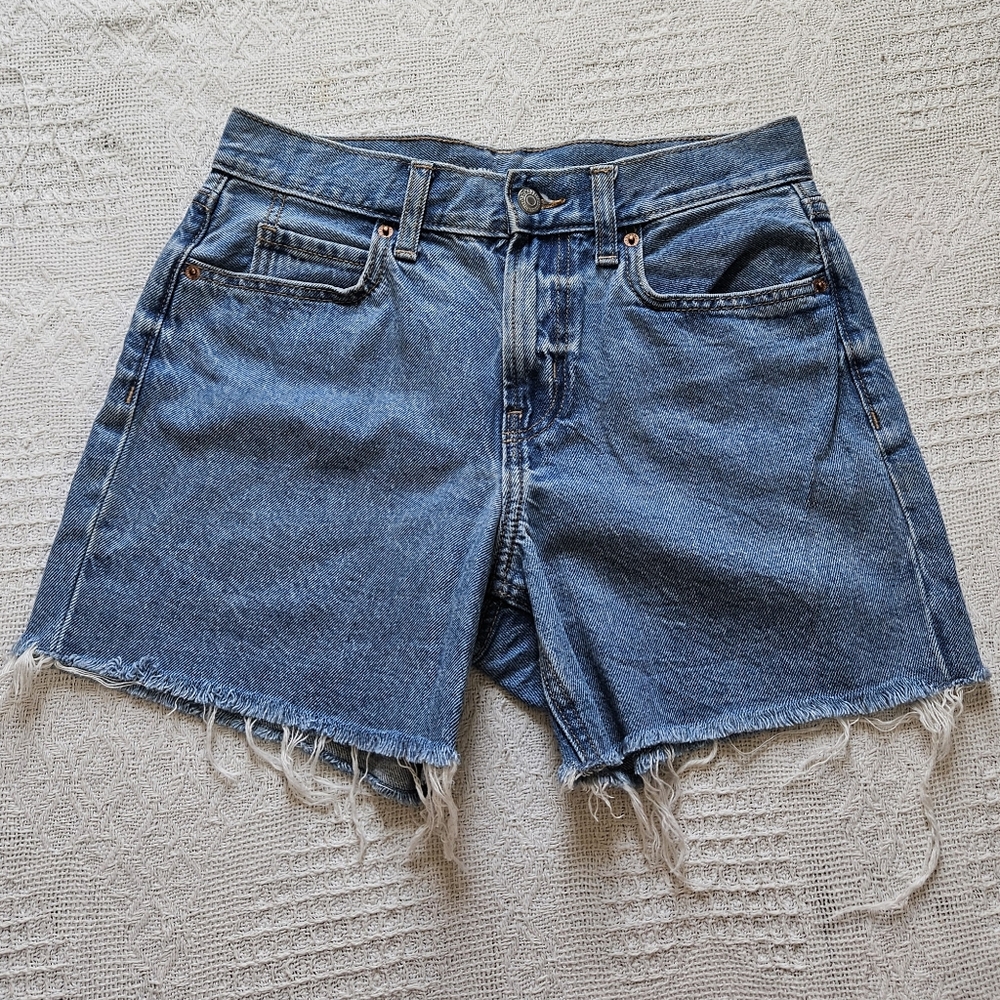 Old Navy Slouchy Straight 5" Inseam High Rise Cutoff Shorts Womens 0